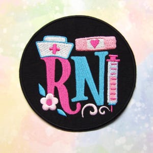 RN Nurse Patch Embroidered Iron-on Applique for Uniform, Backpack, Clothing, Badge for LPNs & Nursing Grads, Nurse Appreciation Week Gift