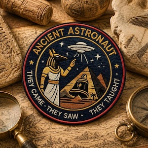 Ancient Astronaut Patch/Xfiles Patch/UFO Patch/Area-51 Patch/Iron On Patch/Paranormal Patch/Sew-On Applique/Cover-Up/Government Secret