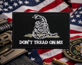 Don't Tread On Me Gadsden Flagge Aufnäher: Gesticktes Aufbügler Militär Abzeichen, veteran Made USA Emblem | Langlebige Nähte, Vaterländische Ausrüstung