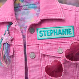 Custom Name Patch Versatile "YOUR NAME" Personalized Name Tag Embroidered Iron-on/Sew-on Applique Uniform Clothing Jacket Vest Costume Badge Bild 3