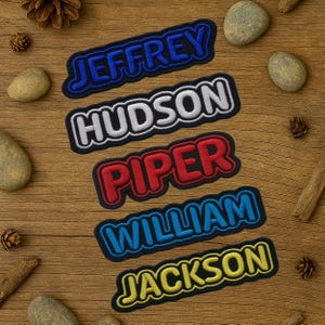 Personalized Name Patch Embroidered, Custom Text Patches Embroidered, Sew On/Iron On Patch Applique for Clothes Hats Backpacks