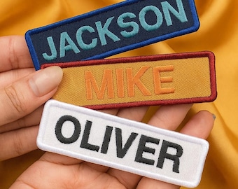 Custom Embroidered Name Patch: Iron-On, Sew-On, Hook & Loop