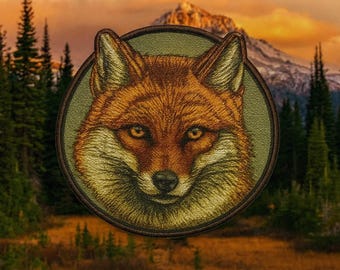 Iron-on Coyote Patch/Animal Badge/Decorative Patch/Iron-on Embroidered Applique/Animal Lover Gift/Nature Gifts/Bear Patch/Sew-on Patch
