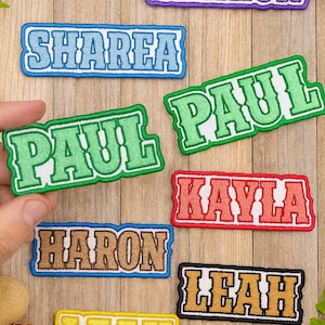 Custom Name Patch – Personalized Embroidered Name & Team Name Patches | Iron On, Sew On, Hook and Loop | For Jackets, Hats, Uniforms