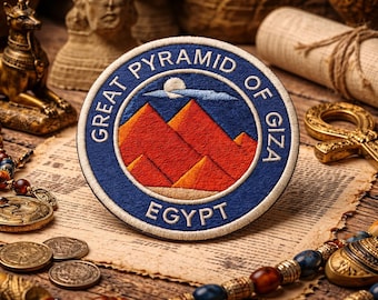 Giza Pyramids Patch/Iron-on Patch/Pharaohs & Sphinx/Ancient History Lover Gift/Egyptian Gods/Egypt Badge/ Sew-On Applique for Clothing Vest