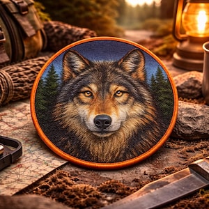 Wolf Patch/Iron-on Patch/Wild Animal Badge/Camping & Hiking/National Park Wildlife/Sew-On Applique for Clothing Vest/Jacket Hats Backpack