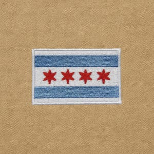 Chicago City Flag Patch Emblem Embroidered Iron-on Illinois Cook County Second City Applique for Backpacks & Uniforms, Jackets, US City Flag