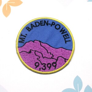 Mt. Baden Powell Patch Embroidered Iron-On Applique for Backpack & Jacket, Mountain Patch, Nature Badge, Wildlife Patch, Gear Patches