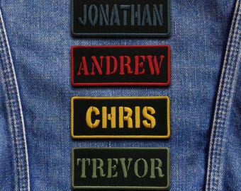 Parche de nombre personalizado bordado, parches de texto personalizados bordados, apliques de parche para coser o planchar para ropa, sombreros, mochilas militares