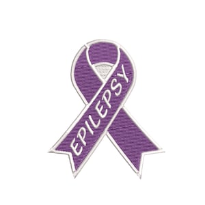 Epilepsy Awareness Purple Ribbon Patch Embroidered Iron-on Applique Vest Jacket Clothing Nurse Family Friends Help Fundraising