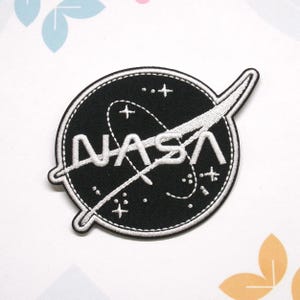 Toppa con logo NASA, ricamata, termoadesiva, per giacche e zaini, distintivo scientifico, toppa astronauta, stelle, pianeti, sistema solare