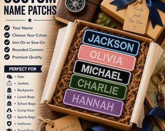 Custom Embroidered Name Patch: Iron-On, Sew-On, Hook & Loop