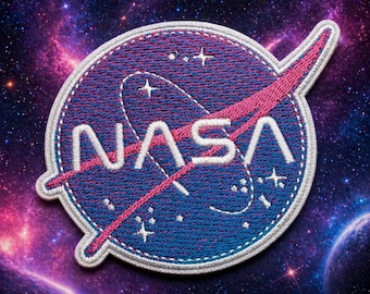 NASA Logo Patch/Iron-On Patch/Science Badge/Astronaut/Stars Planets Solar System/Embroidered Sew-On Applique for Clothing Vest Hats Backpack