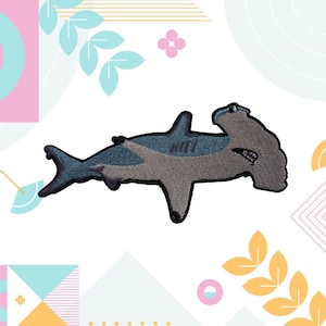 Hammerhead Shark Patch/4&quot;x2&quot; Iron-on Patch/Ocean Creatures Patch/Shark Badge/Nature Patch/Shark Lover Gift/Diving Patch/Surfing Patch/Surfer