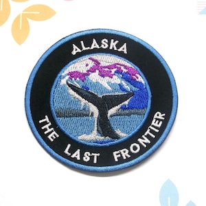 Iron-on Alaska The Last Frontier Patch/Nature Badge/Sew-on Applique/Nature Lover Gift/Wildlife Patch/National Park Patch/Lake Patches