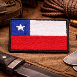 Chile Flag Patch: Vibrant Embroidered National Emblem - Iron-On Sew-On, Military and Travel Gear Accessory