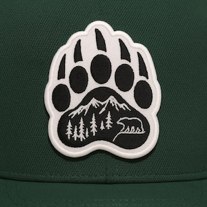 Bear Paw Patch/Nature Badge/Decorative Patch/DIY Embroidery/Embroidered Applique/Animal Lover Gift/Park Patch/Outdoor Patch/Wild Animals