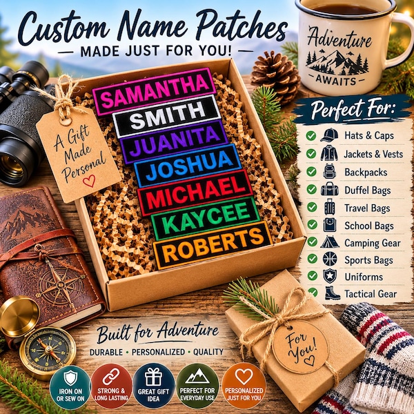 Versatile Name Patch Custom "YOUR NAME" Personalized Name Tag Embroidered Iron-on/Sew-on Applique Clothing, Uniform Jacket Vest Costume Gear