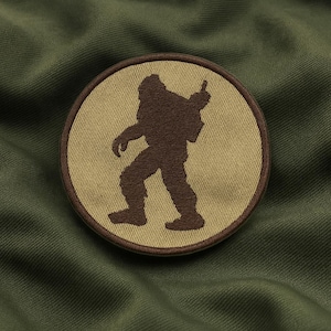 Bigfoot Patch/Middle Finger Patch/Iron-On Patch/Embroidered Sew-On Applique for Jacket, Backpack/Cryptid Badge/Sasquatch Gift/Paranormal