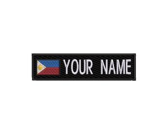 Philippines Personalized Name Tag Embroidered Patch Custom Applique Iron-on/Sew-on Uniform Costume Badge Vest Jacket Clothing Shoulder