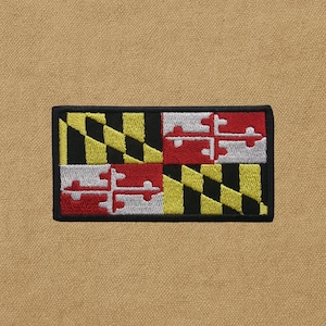 Maryland State Flag Patch Emblem MD Embroidered Iron-on Banner Annapolis - Applique for Backpack & Uniform, US State Flag Patch, Souvenir