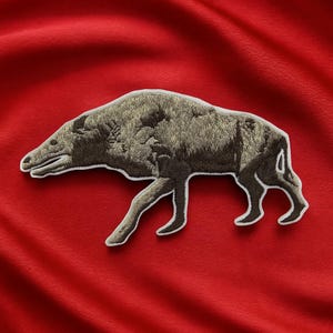 Hell Pig Patch/Ice Age Animal Patch/Iron-on Patch/Entelodontidae/Wild Animal Patch/Embroidered Sew-On Applique for Vest/Jacket, Clothing
