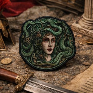Medusa Snakes Patch/Iron-on Patch/Greek Myths & Legends/Myth of Olympus/Argonaut/Sew-On Applique for Clothing Backpack Vest/Jacket Hats Gear