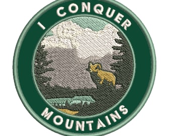 Iron-on Mountain Patch/Nature Badge/Hiking Badge/Decorative Patch/Sew-on Applique/Animal Lover Gift/Trail Patch/Outdoor Adventure Patch 3.5"