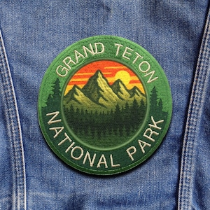 Grand Teton Park Aufnäher/Half Dome Aufnäher/Natur Badge/Aufnäher für Weste & Rucksack/Baum Aufnäher