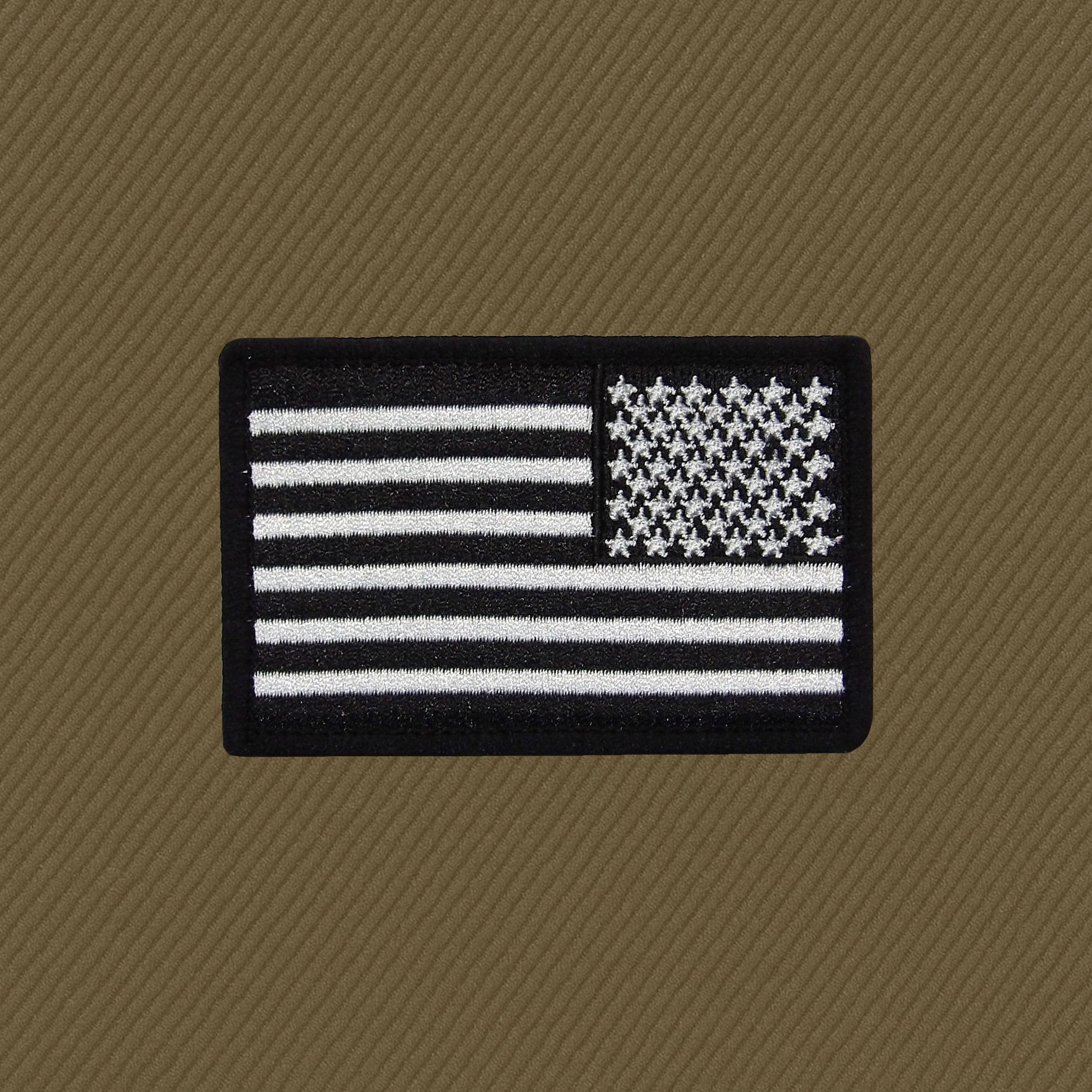 Reverse American Flag Patch - Black Multicam IR, Hook & Loop Back