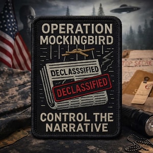 Operation Mockingbird Patch/Control the Narrative/Iron-On Patch/Paranormal Badge/Government Secrets & Cover-Ups/Sew-On Applique for Clothing