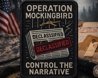 Operation Mockingbird Patch/Control the Narrative/Iron-On Patch/Paranormal Badge/Government Secrets & Cover-Ups/Sew-On Applique for Clothing
