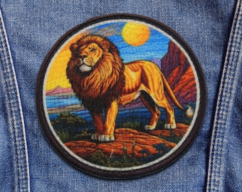 Lion Patch/Iron-on Patch/Animal Badge/Nature Patch/Park Patch/Animal Lover Gift/Decorative Patch/Wildlife Patch/African Safari Patch/Africa