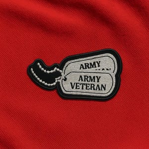 Dog Tags-patch legerveteraan: militair eerbetoonontwerp - geborduurd opstrijkbaar, tactisch vest, jas, rugzakgebruik