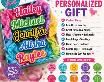 Custom Name Patch Embroidered, Colorful Custom Name Patches, Sew On/Iron On Patches for Clothing Jackets Backpacks, Personalized Patches