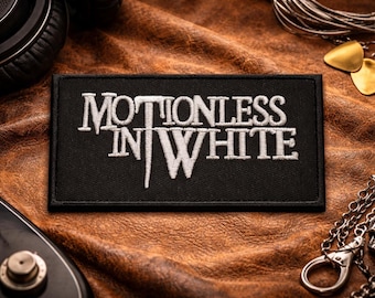 Motionless in White Patch/Iron-On Patch/Biker, Rock Band Fan, Punk Goth Music Gift/Embroidered Sew-On Applique for Clothing Vest Backpack