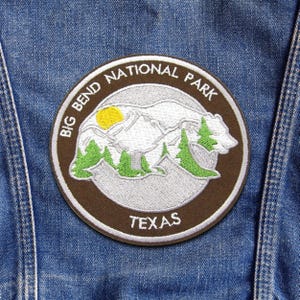 Big Bend Park Patch/Iron-On Patch/Texas Souvenir/Nature Badge/Hiking & Camping/Embroidered Sew-On Applique for Clothing Jacket Hats Backpack
