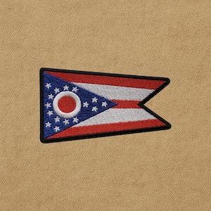Ohio State Flag Patch Emblem Symbol Embroidered Iron-on Souvenir Banner Badge Applique for Backpack & Uniform, US State Flag Patch, Souvenir