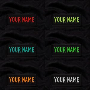 Personalized Name Patch Embroidered/Custom Name Patch/Custom Text Patches/Sew-On Patch/Iron-On Patch Applique/Halloween Nametag/Horror Font