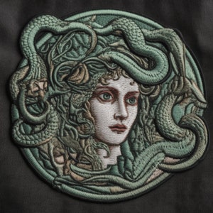 Medusa Snakes Patch Iron-on Decorative Applique for Backpack Clothing Vest Denim Jacket, Legend, Myth of Olympus, Argonaut, Greek, Monster