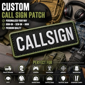 Custom 2"x3.5" Callsign Your Own Text Lasercut Patch