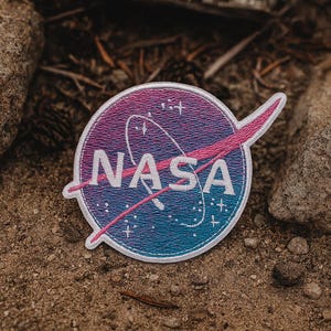 NASA Logo Patch Gestickt Bügelbild Space Patch für Jacken & Rucksäcke, Wissenschaft Abzeichen, Astronaut Patch, Sterne Planeten Sonnensystem
