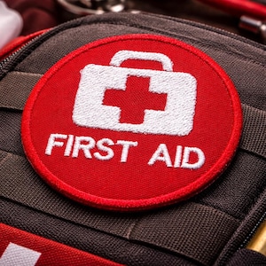 First Aid Symbol Patch/Iron-On Patch/CPR, EMT, Medical Patches, Merit Badge/Embroidered Sew-On Applique for Clothing Backpacks Gear