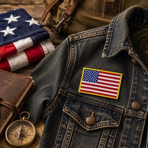 American USA Flag Patch/Iron-On Patch/Custom Sizes/Military/Embroidered Sew-On Applique for Clothing, Vest/Jacket, Hat Backpack Uniform Gear image 4