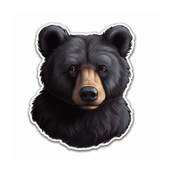 Black Bear Sticker, Vinyl Stickers Decals, Wild Animals Sticker, Nature Decal - Car Truck Window Bumper Graphics, American Black Bear