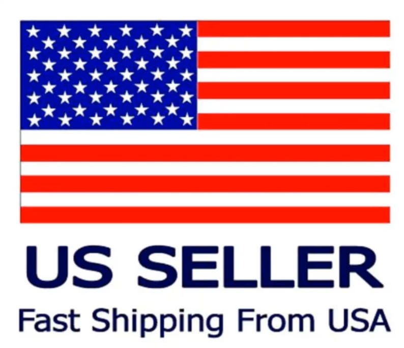 May include: Image of the American flag with red and white stripes and a blue rectangle filled with white stars. Below the flag, the text reads "US SELLER" and "Fast Shipping From USA."