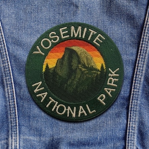 Yosemite Half Dome Patch/Nature Badge/DIY Embroidery/Embroidered Iron-On Applique/Sew-On for Vest & Backpack/Park Patch/Hiking Patch/Animals