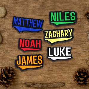 Custom Name Patch – Personalized Embroidered Text | Iron On, Sew On, Hook & Loop | For Jackets, Hats, Uniforms, Bags, Backpacks