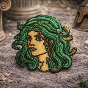 Medusa Snakes Patch/Iron-On Patch/Sew-On Applique for Vest/Jackets Clothing Backpack, Myth of Olympus, Argonaut/Greek Monsters/Horror Legend