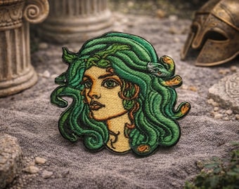 Medusa Snakes Patch/Iron-On Patch/Sew-On Applique for Vest/Jackets Clothing Backpack, Myth of Olympus, Argonaut/Greek Monsters/Horror Legend